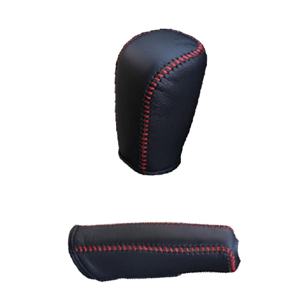 Leather Gear Shift Knob Collars Hand Brake Cover for Toyota Land Cruiser Prado 150 2010 - 2020 Accessories