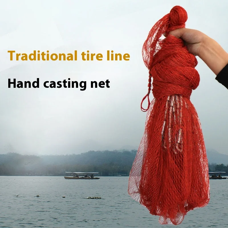 Traditional old-fashioned 3.5-meter expert casting net, tire line, hand throwing net, fishing net