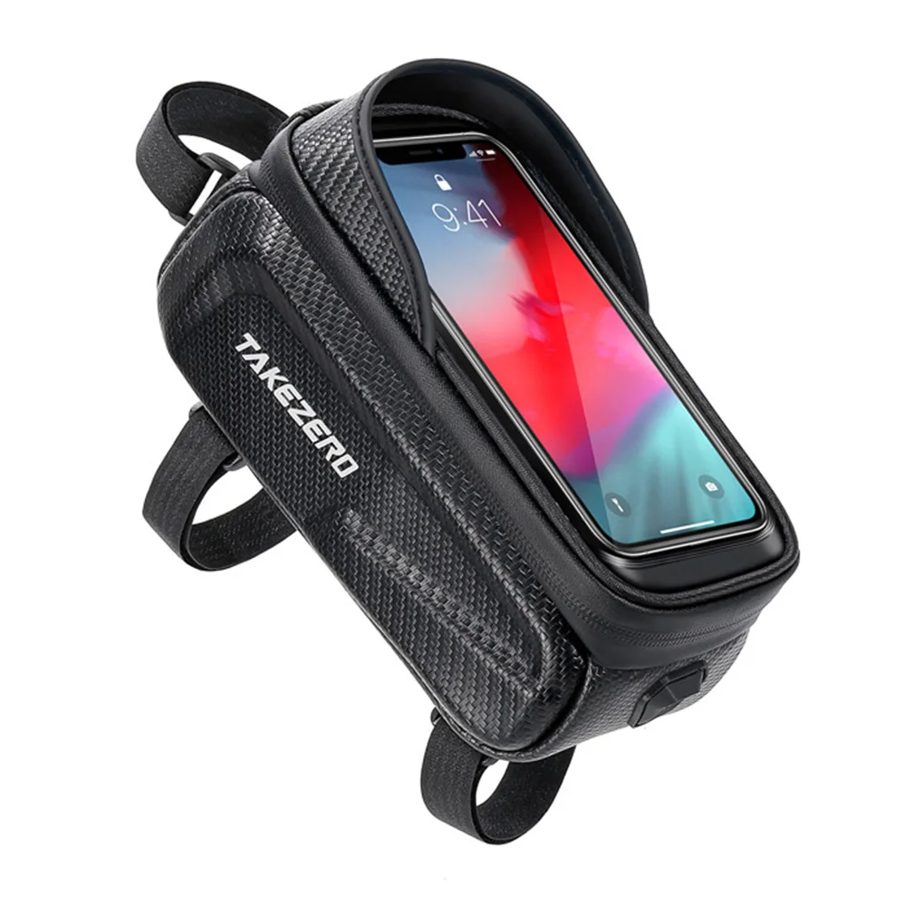 Bike Bag Frame Front Tube Cycling Bag Bicycle Waterproof Phone Case Holder 206X100X115MM Touchscreen Bag Accessorie