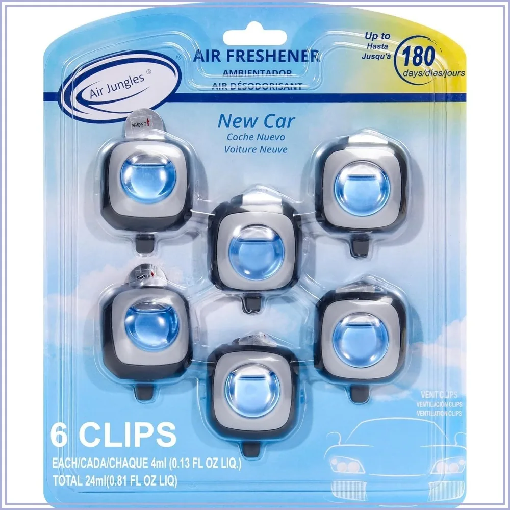 

Car Air Freshener Vent Clip, 6 Pack Long Lasting 180 Days Natural Essential Oil Odor Eliminator for Women Men
