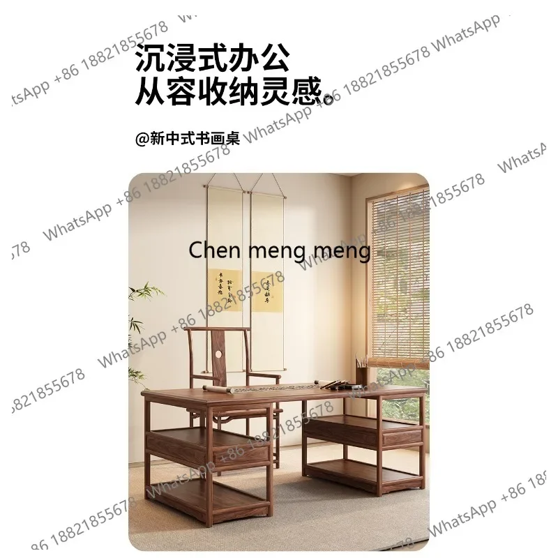 Solid Wood Calligraphy and Painting Calligraphy Desk Office Writing Desk Zen Study Room Household Painting Case Sinology Desk