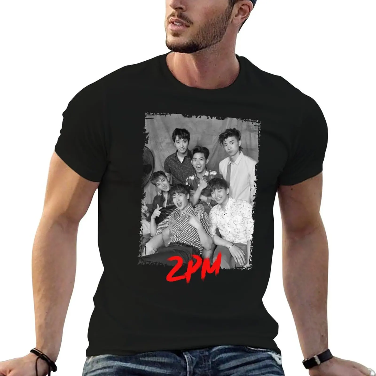 

RGB Members fit for Design T-Shirt cotton 100% t t shirts slim man shirts man 2PM Group Color Kpop Kpop
