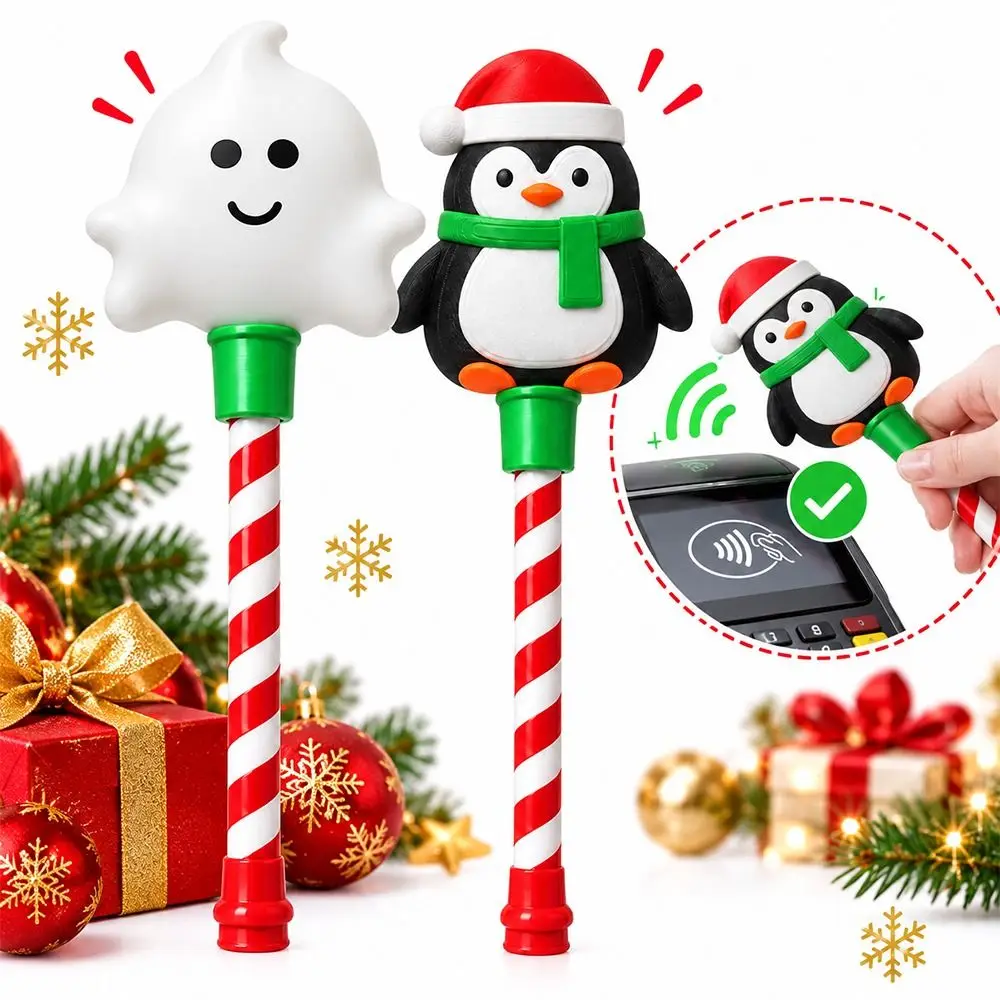 Comfortable Grip Christmas Payment Magic Wand Compact Lightweight Contactless Card Wand Hidden Card Slot Tap To Pay Wand