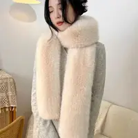 1pcFashionable 180cm Fake Fur Long Scarf Soft Plush Thick Long Strip Scarf Fur Decor Luxury Wraps Shawl Party Ladies Neck Warmer 2