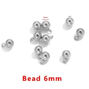 20pcs Stainless Steel Solid Ball Beads for DIY Jewelry Making