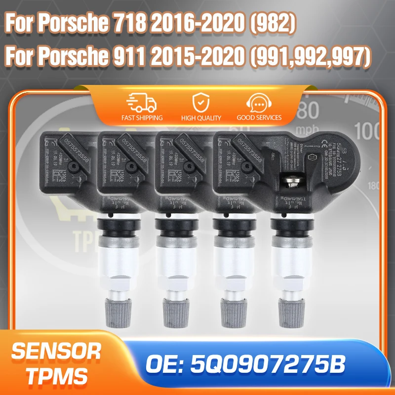 1/4PCS TPMS Sensor Tire Pressure Monitoring System For Porsche 911 991/992/997 2015-2020 Porsche 718 982 2016-2020 5Q0907275B