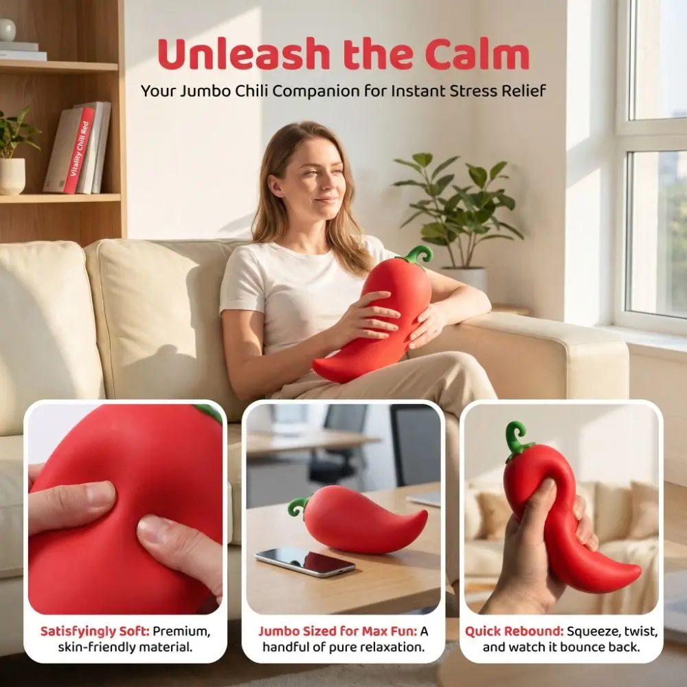 Novelty Simulation Peppers Squeeze Vegetables Red Green Slow Rising Super Soft Giant Sensory Fidget Ball Adults