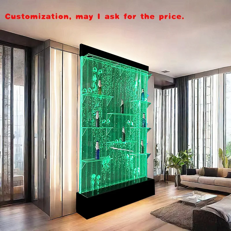 

custom.Bubble Wall Panel LED Light House Hall Partition Decoration Modern Design Bubble Wall with Cabinet Shelves