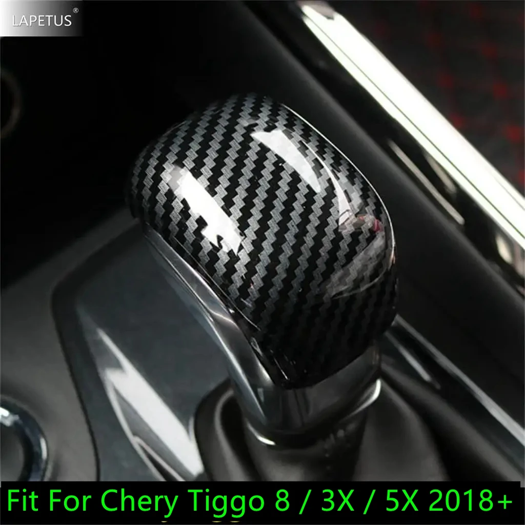 Carbon Fiber Car Accessories Gear Shift Knob Lever Head Handle Decor Interior Cover Trim For Chery Tiggo 8 / 3X / 5X 2018 - 2021