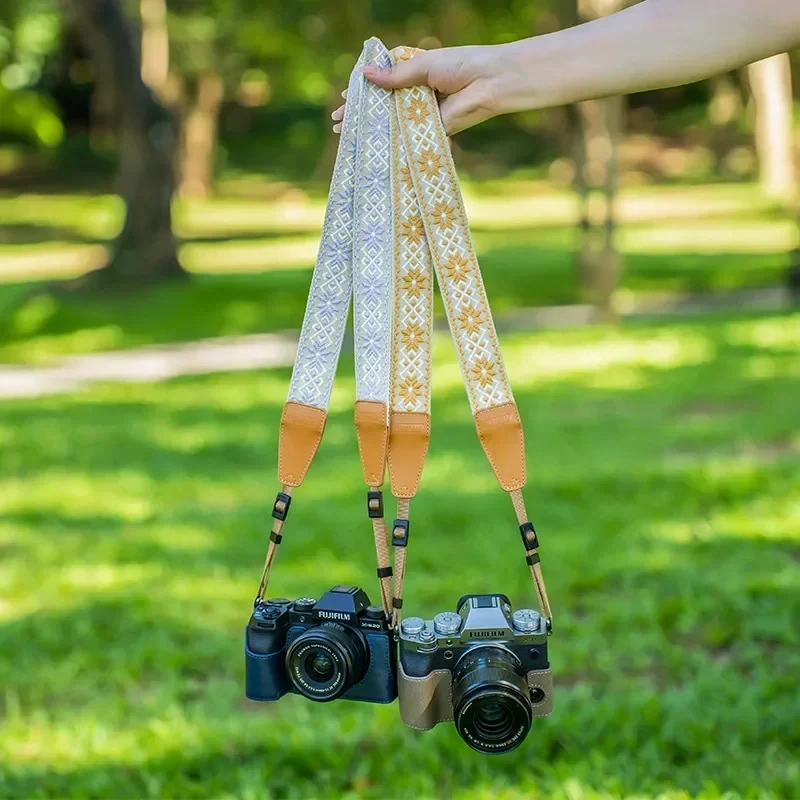 Retro Ethnic Style Camera Strap Light Luxurious Texture Woven Camera Shoulder Strap for Outdoor Photography for Photographers