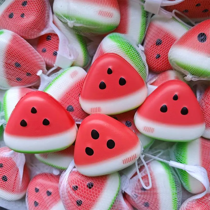 Squishy Watermelon Fidget Toy Mini Size Slow Rising Stress Relief Squeeze Toy 1PC for Pocket Carry Daily Anxiety Relief
