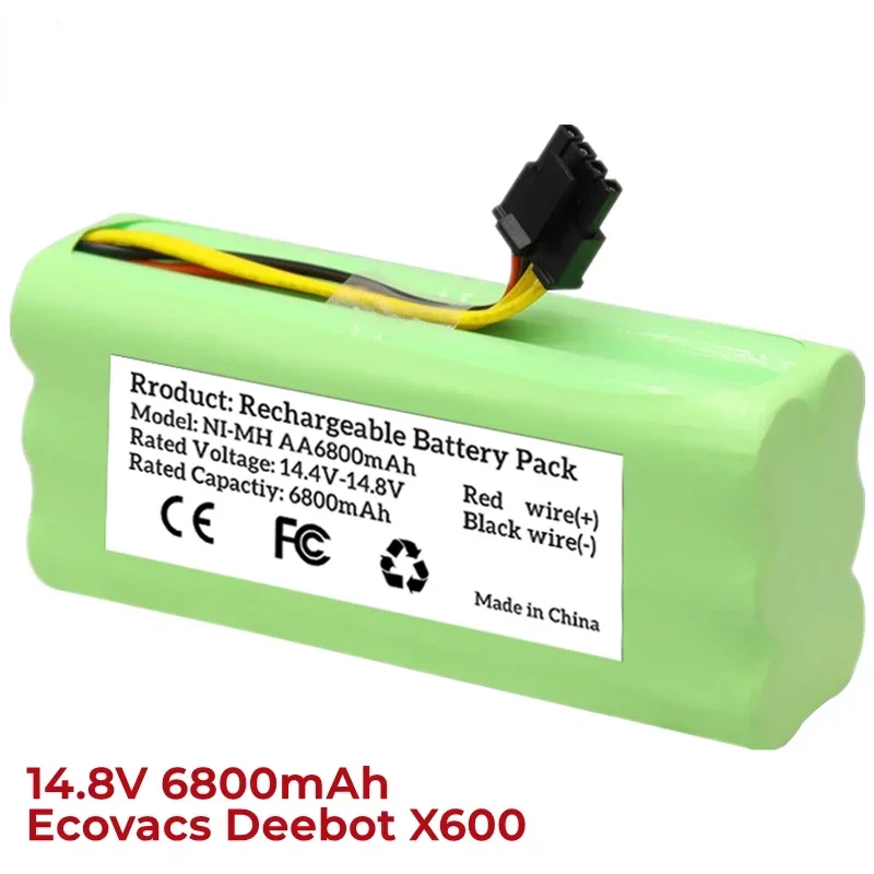 

Ni-Mh Aa 6800Mah Voor Ecovacs 14.8V Oplaadbare Batterij Deebot Deepoo X600 ZN605 ZN606 ZN609 Midea VCR01 VCR03 Vacuüm Cleaner