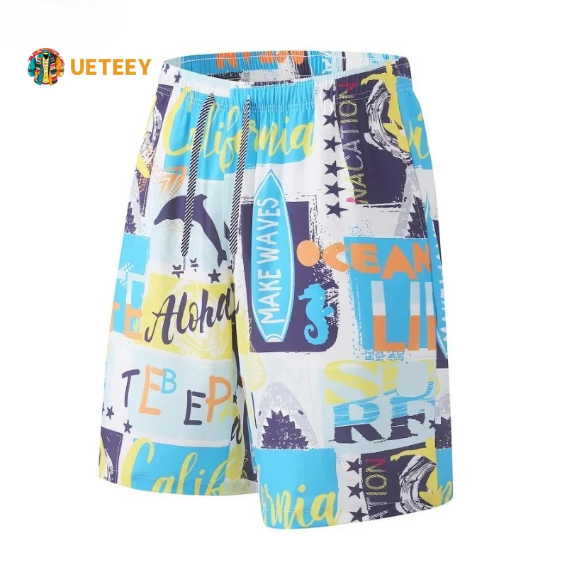 

Summer American Hawaiian Board Shorts Men Quick Dry Quick Drying Beach Swim Trunks Man Casual Oversized Street Shorts Male