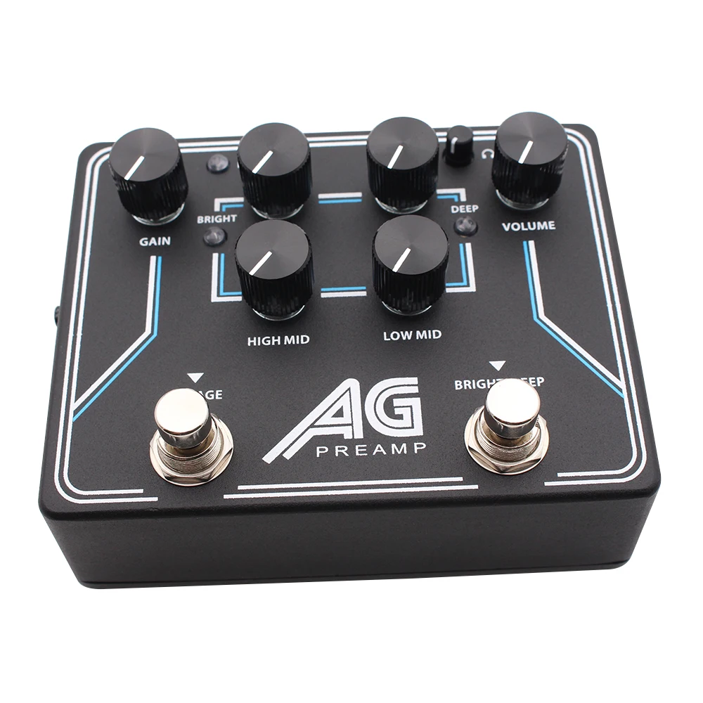 NEW Bass AG Preamp Bass Effect Pedal With DI 4-Band EQ Headphone