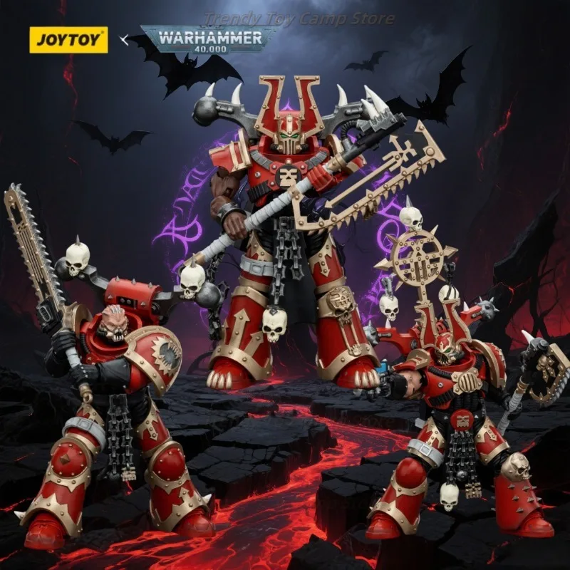 

【In Stock】JOYTOY Warhammer 40K 1/18 Action Figure World Eaters Khorne Berzerker 3PCS Anime Figure Gift Collection