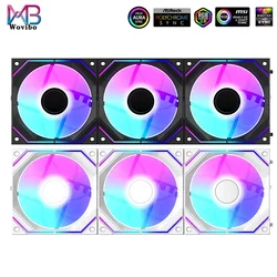 Wovibo 120mm Uni Fan Soğutma Fanları Soğutucu PWM 4PIN 5 V ARGB RGB PC bilgisayar kasası Ventilador Kablosuz Ekleme Infinity Ayna