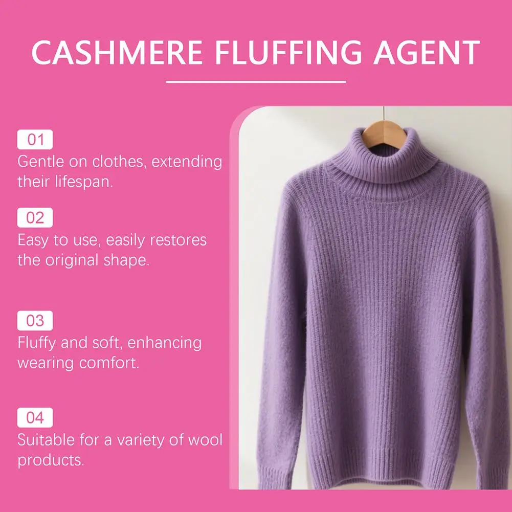 Premium Cashmere Fluffing Agent - Reduce Sweater Shrinkage, Restore Softness & Protect Garments,100ml