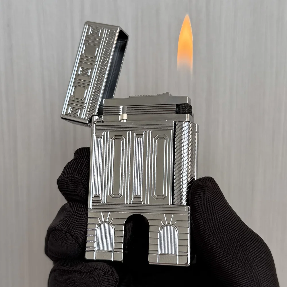 

Place Vendome / Arch lighter Refillable Gas Metal Diamond Pattern Soft Flame Single Flame