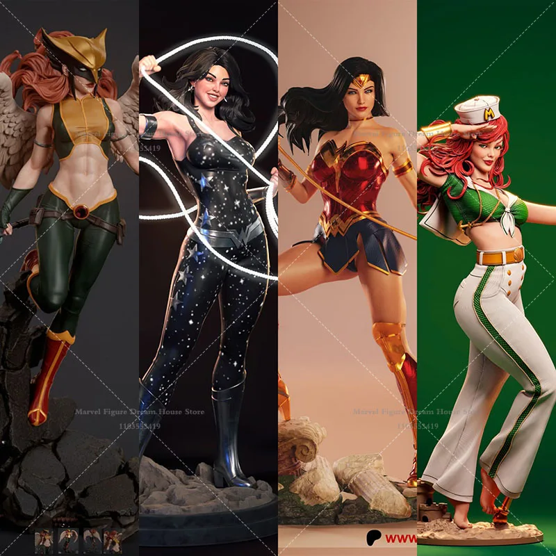 1/24 1/18 مقياس عجب امرأة هوكجيرل القمر آلهة دونا تروي ميرا لتقوم بها بنفسك الذاتي تجميعها GK ثلاثية الأبعاد الراتنج غير معلمة دمية بيضاء #1