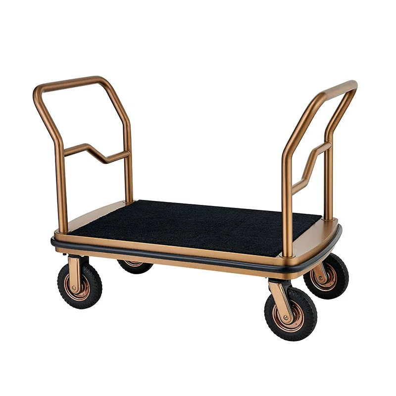 Star Hotel Birdcage Luggage Cart Airport Lobby Bellman Trolley Rose Gold Bronze Clothing Cart