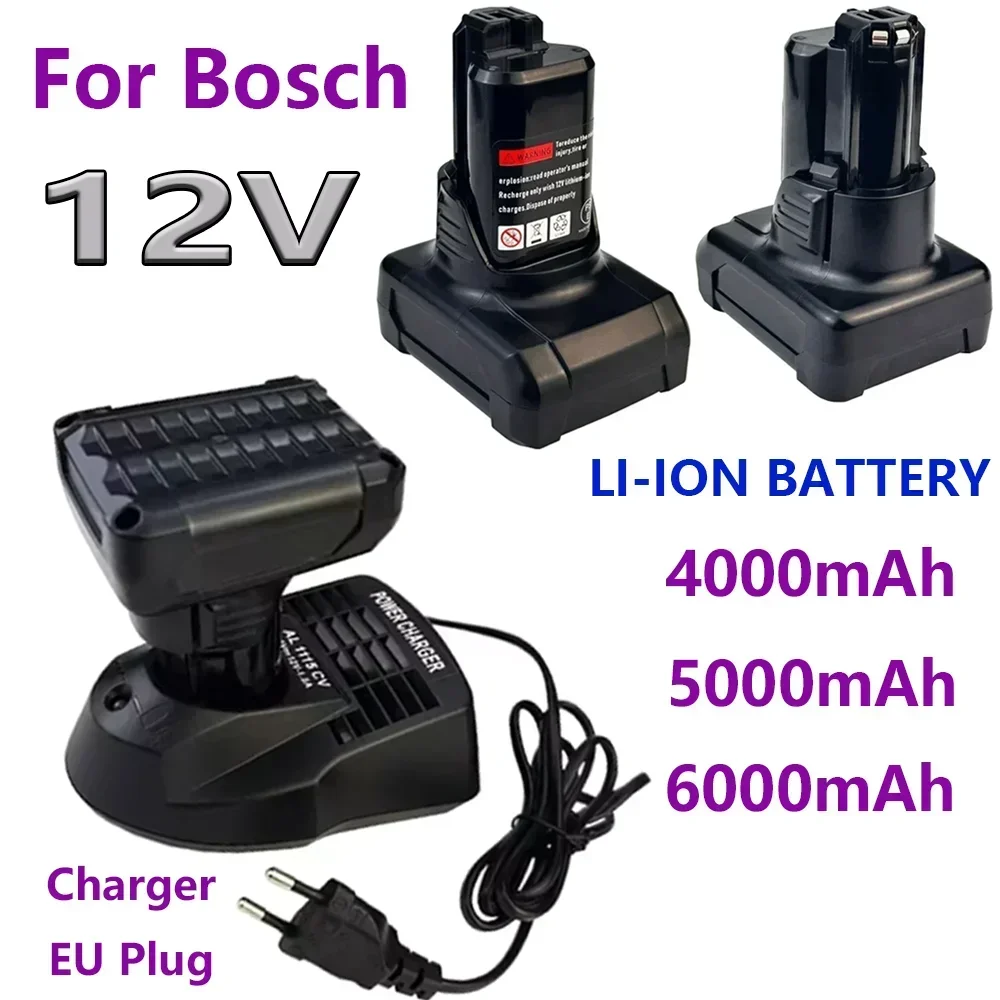 

12V 6000 Li-ion Replacement Battery For Bosch BAT420 BAT411 BAT412 BAT413 BAT414 Cordless Power Tools With charger