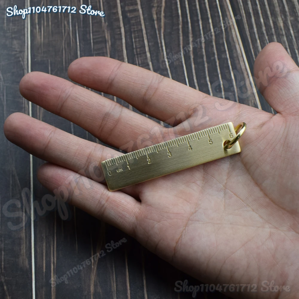 

Mini Portable Golden Brass Ruler With Hang Vintage Metal Measure Tools Small Stationery Accessories 6cm Scale Straightedge Gift