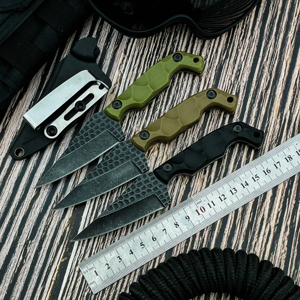 New High-hardness Fixed Knife Sheath 8Cr13MoV Blade Nylon Fiber Handle Versatile Knife Daily Camping Hiking Outdoor Activities
