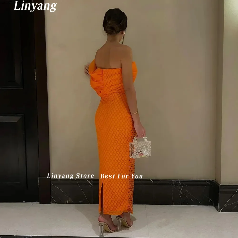 Linyang Luxury Off Shoulder Prom Dress with Stone Crystal Lace Elegant Mermaid Saudi Women Wedding Party Dress