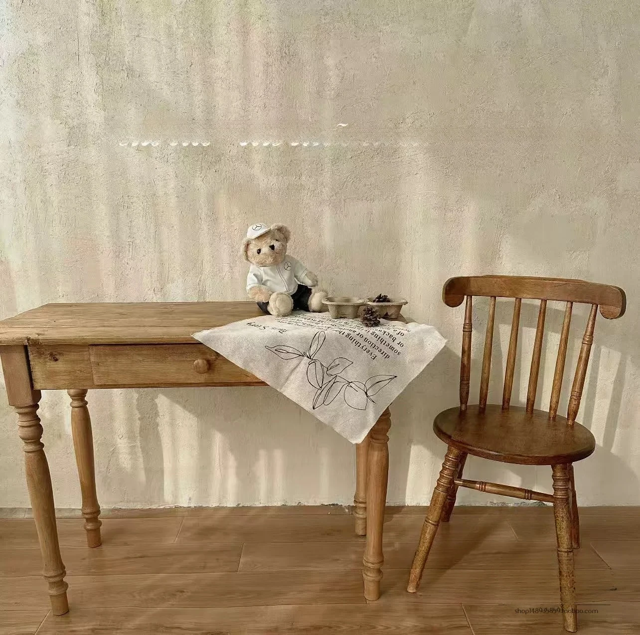 Retro solid wood desk farm medieval coffee dining table computer writing table shooting small side table