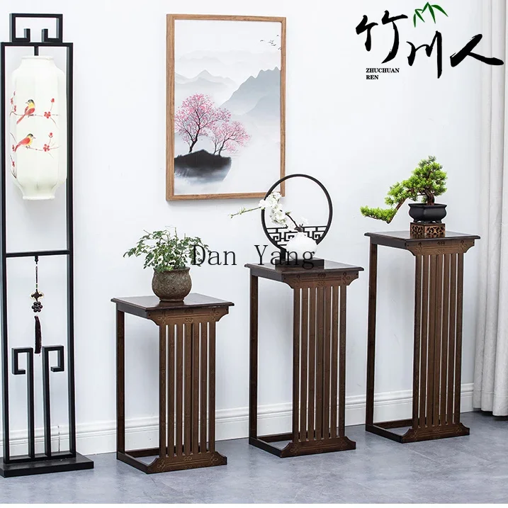 LAB living room flower table flower pot bamboo plant solid wood floor bonsai rack Zen shelf