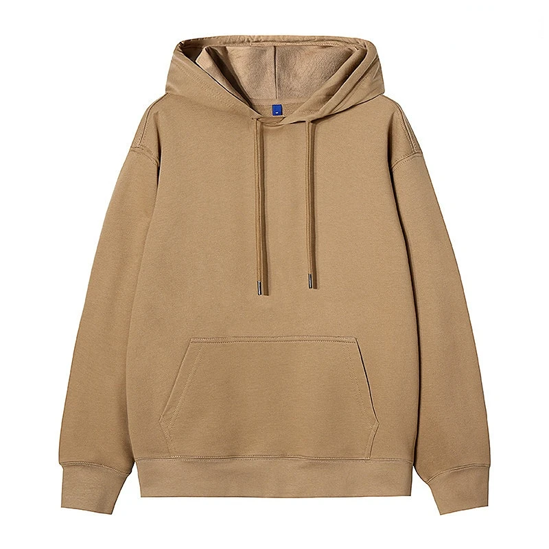 Men's 380G Cotton Hooded Sweater Loose Sanding Sweater Wide Version Solid Color Casual Hoodie Men