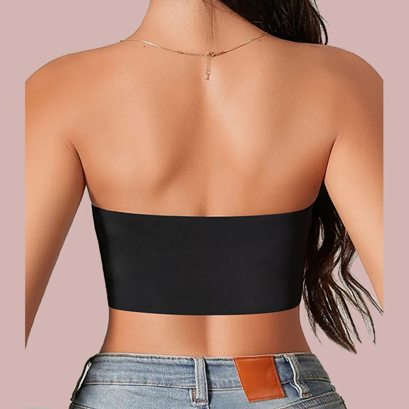 Women's front-button strapless, Bralette Wireless invisible anti-exposure comfortable Sexy Seamless Tube Top Bra Underwear image 2