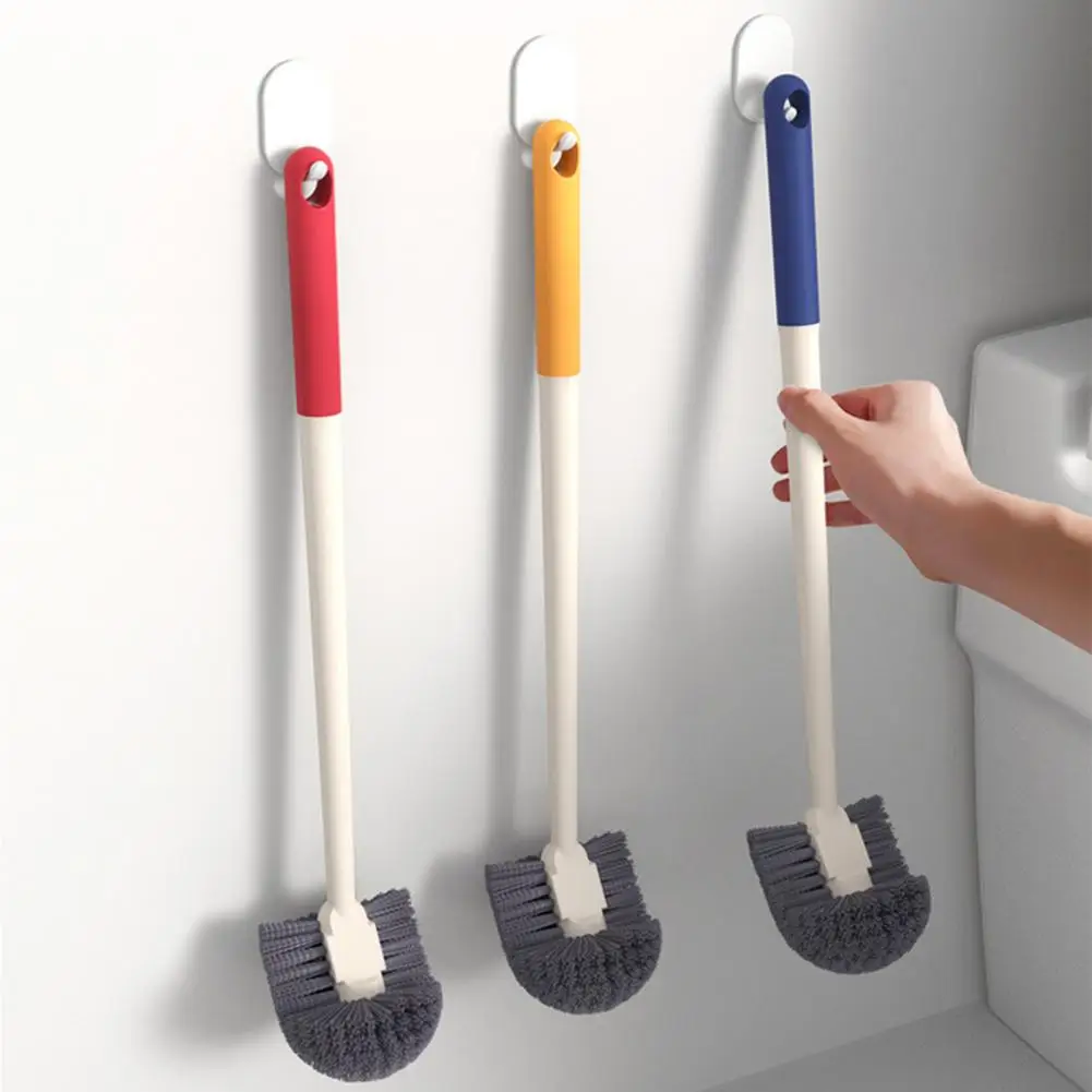 

2026 Wall Mounted Toilet Brush, Anti-Slip Handle Curved Soft Bristles Toilet Cleaner, Toilet Grooves Bathroom Brush for Deep Cle