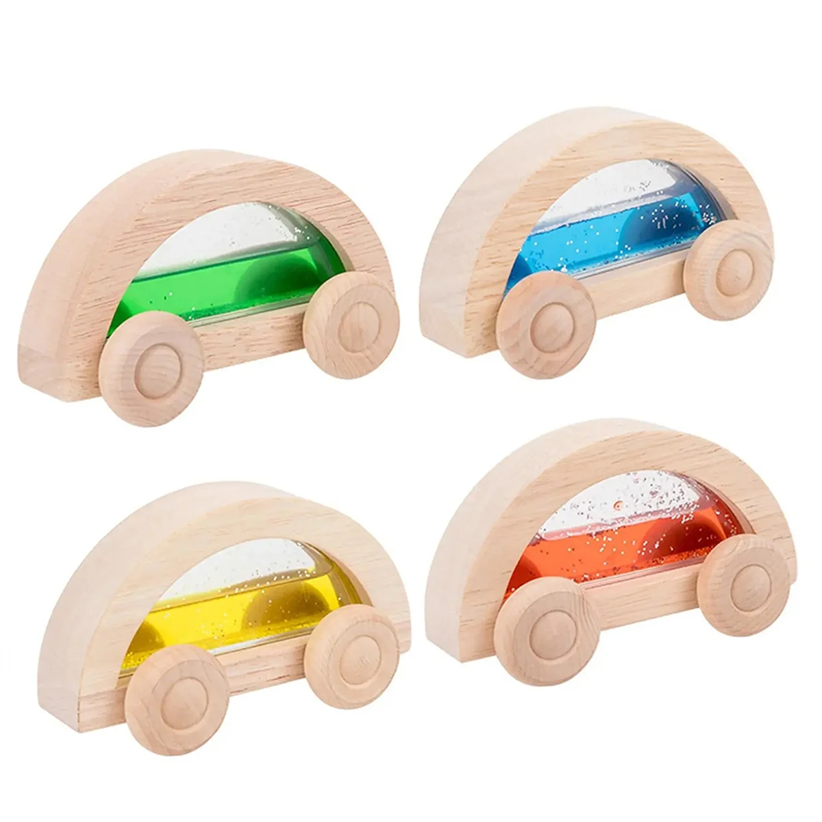 

Wooden Car Toys Colorful Wooden Vehicle Set Toy and Fine Movement Development Educational Toys Hand on Ability Training