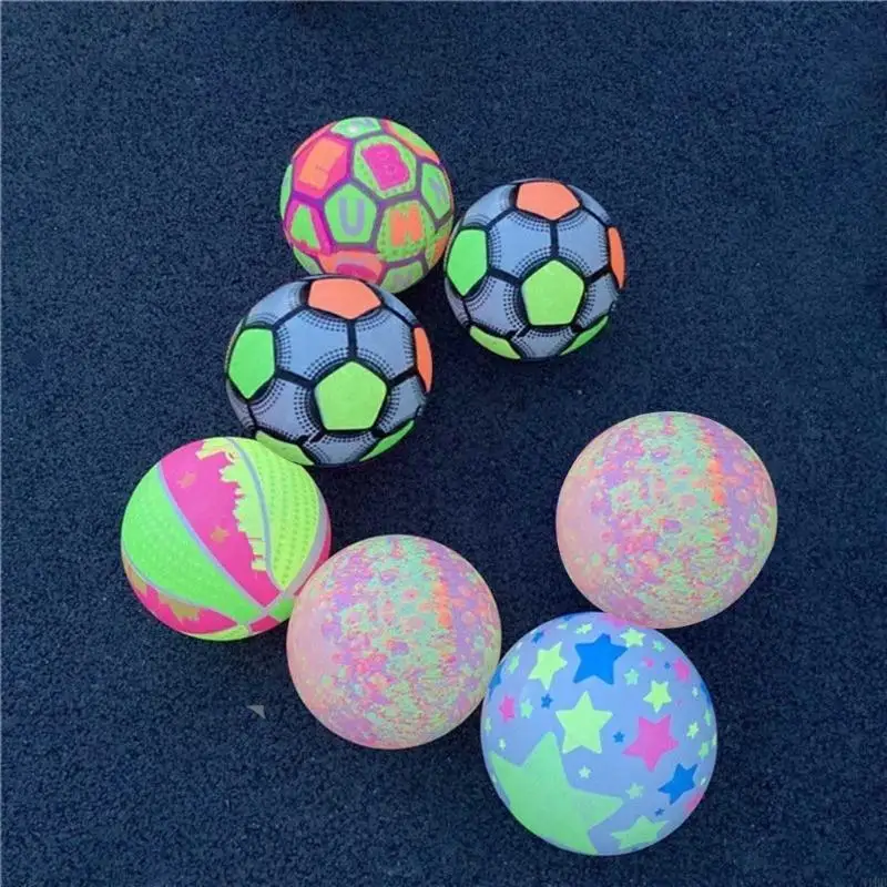 Luminous Kicking Ball Sports LED Ball Toddlers Inflatable Toy Bouncy Ball Flash Soccer Ball for Kindergarten Kiddie 3+