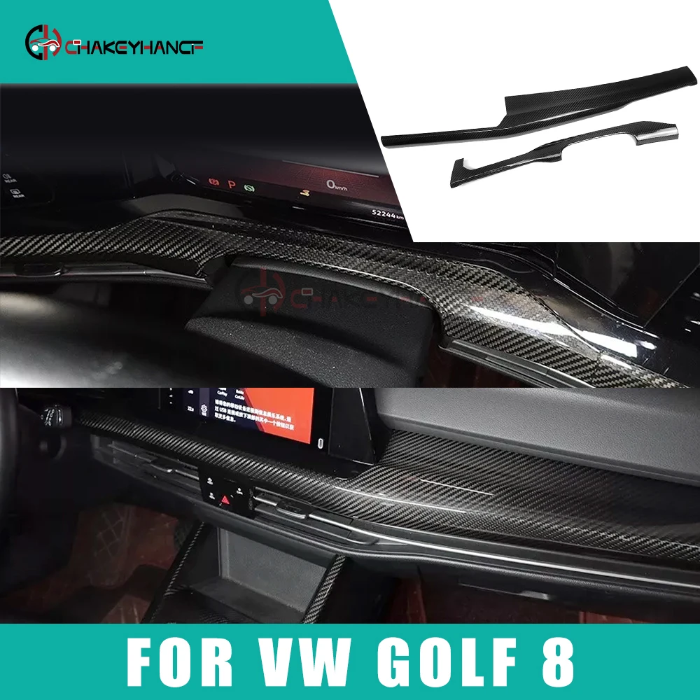 

LHD Real Dry Carbon Center Console Dashboard Instrument Panel Trim for Volkswagen VW Golf 8 MK8 GTE GTI GTD R LINE 2020-2024
