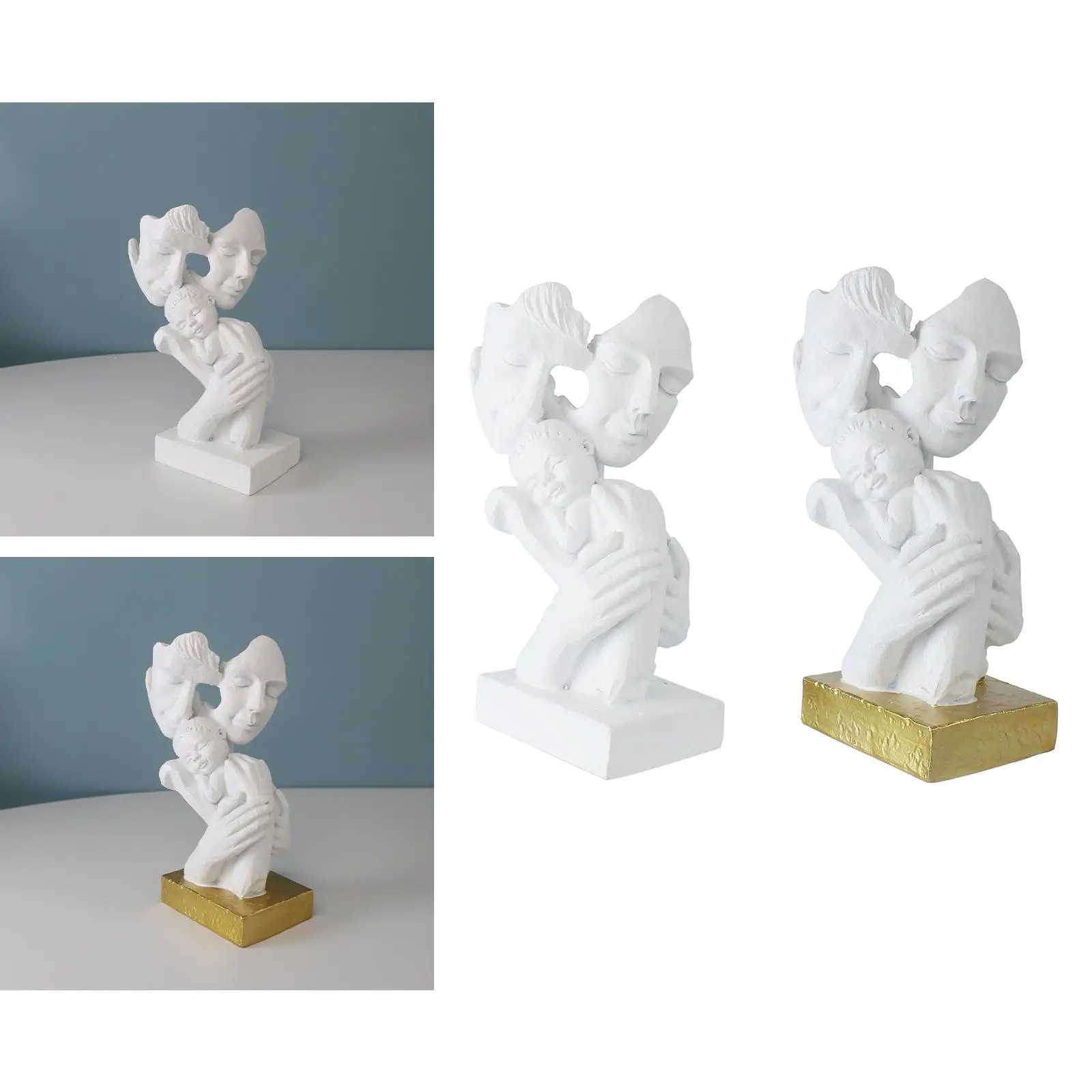 Family of 3 Statue Abstract Sculpture for Desk Bedroom Table Centerpiece