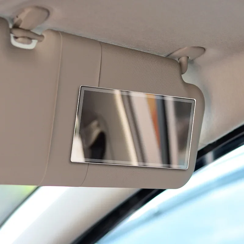 

1PCs Car Sun Visor Makeup Mirror No Distortion Mirror Polished Scratch Free Stainless Steel Car Visor Rearview Mirror Rectangle
