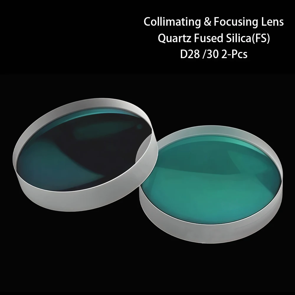 USGO D28 D30 Spherical Focusing Lens F75 To F200mm 2Pcs Quartz Fused Silica for High Energy Fiber Laser 1064nm Parts