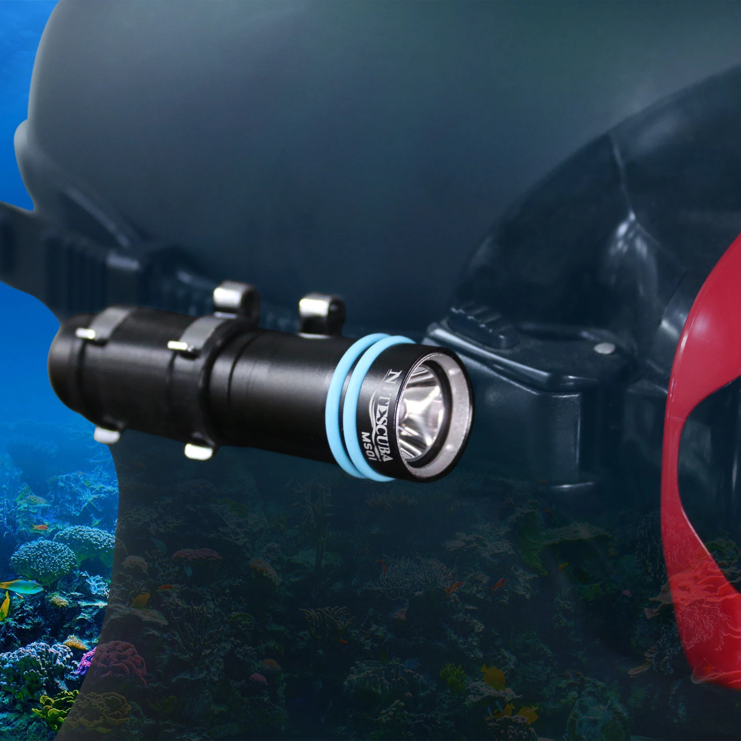 Nitescuba MS01 Mini Dive Mask Light Diving Scuba Headlamp Snorkeling Underwater Flashlight 70m Torch 500 Lumen Use AA battery