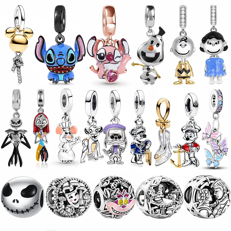 925 Silver DSN The Blue Koala Christmas Skull Chef Mouse Pendants Fit Necklace Original Bracelet DIY Women's Party Gift