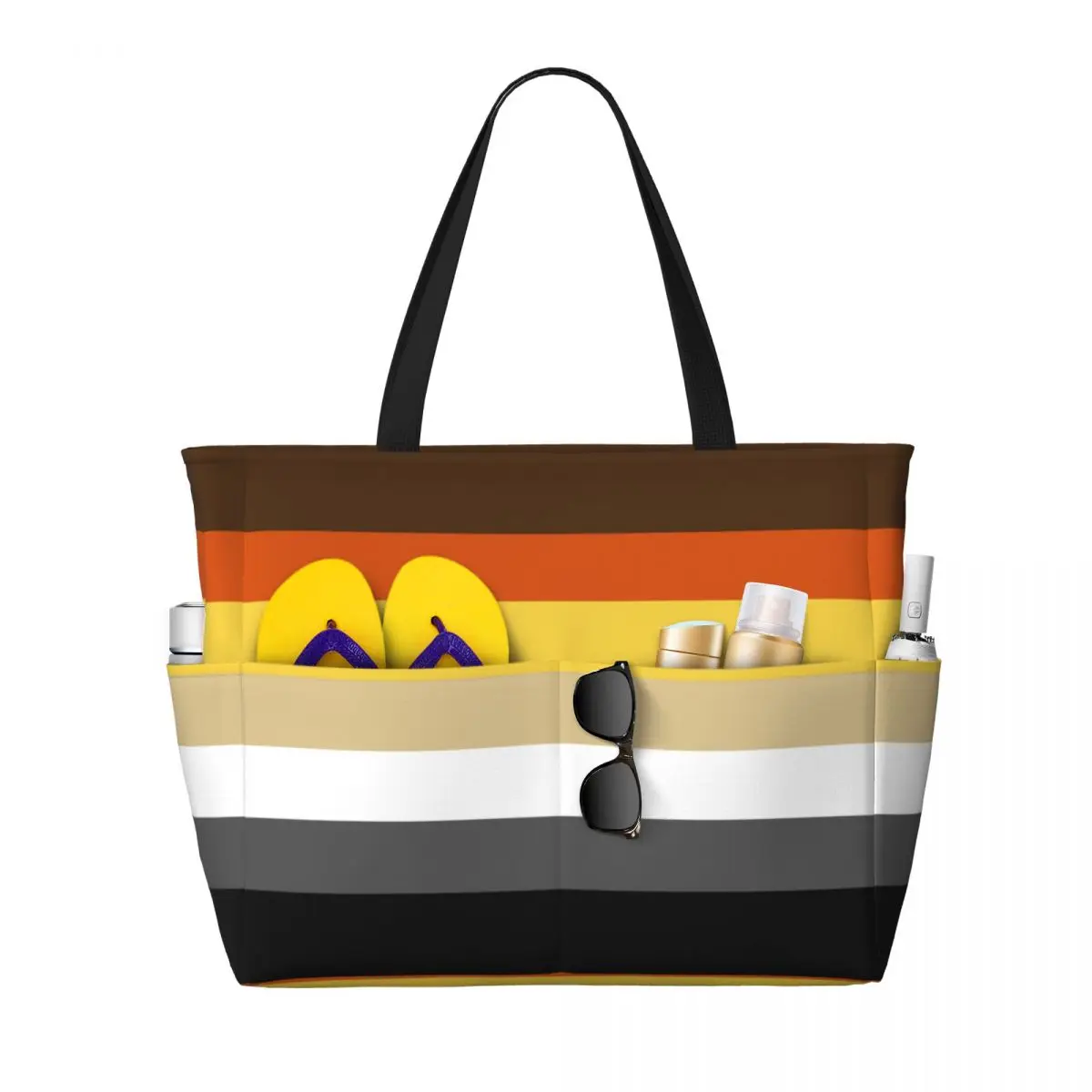 

Изготовленная на заказ однотонная дорожная сумка-тоут с флагом гордости медведя, женская большая вместительная сумка-шоппер для геев, ЛГБТ, GLBT, продукты, сумки на плечо