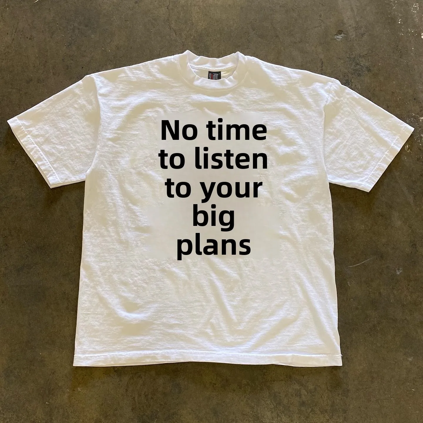 Pure Cotton 260g Heavyweight Short Sleeve T-Shirt Text Design No Time for Pie Drawing Couple Funny Words Short T-Shirt