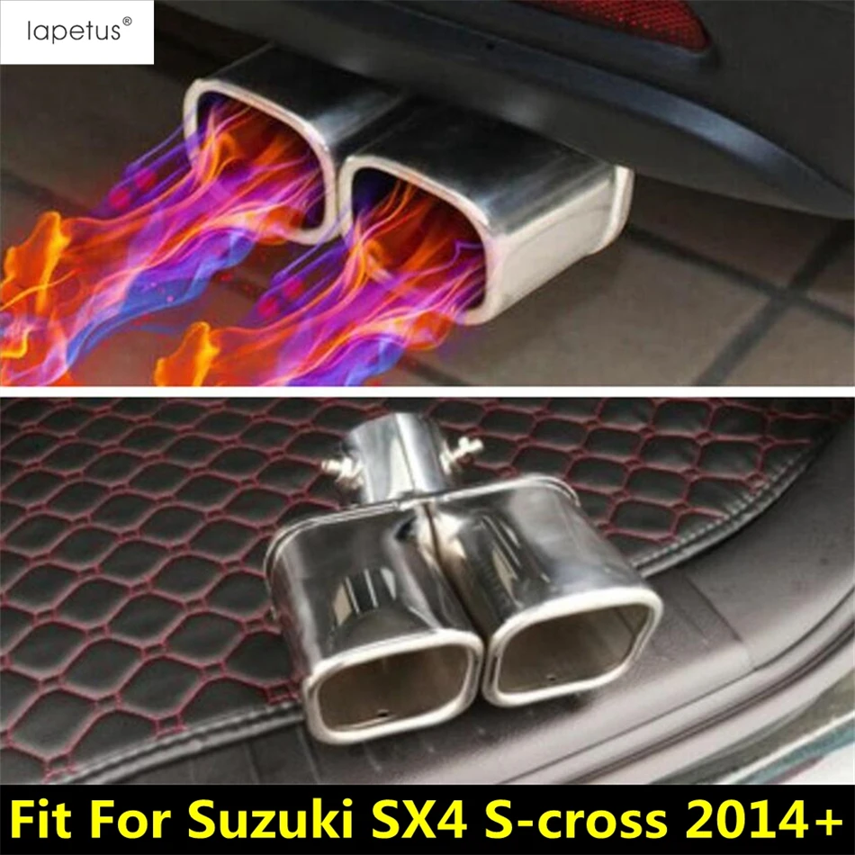 

Rear Trunk Tail End Exhaust Tip Pipe Muffler Molding Cover Trim For Suzuki SX4 S-cross 2014 - 2022 Stainless Steel Accessories