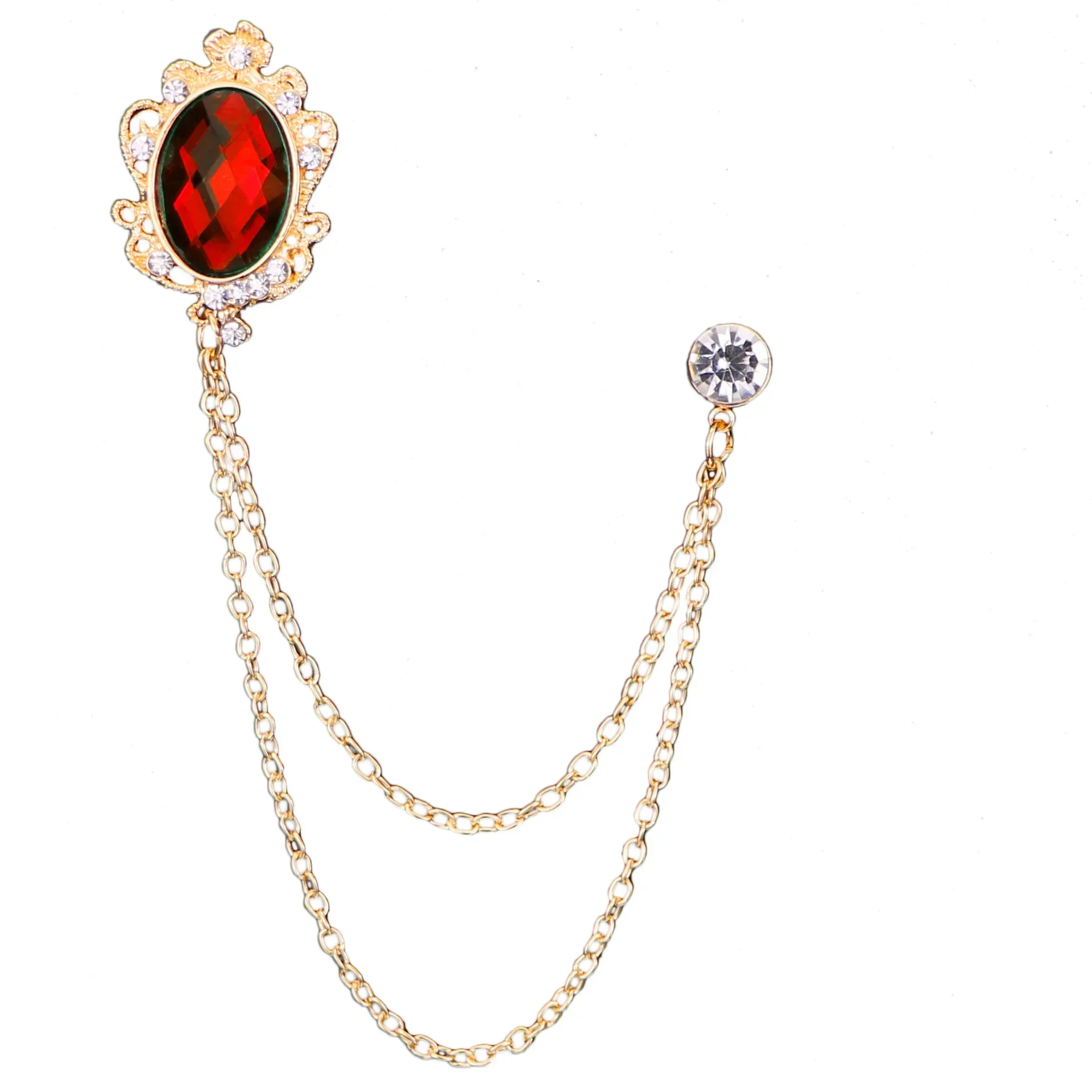Luxuriöses Kristall-Quasten-Ketten-Brosche-Set – Persönlichkeits-Anzug-Abzeichen für Herren, Kleid-Corsage-Anstecknadel, Schmuck, elegante Krawatten-Accessoires – Detail 12