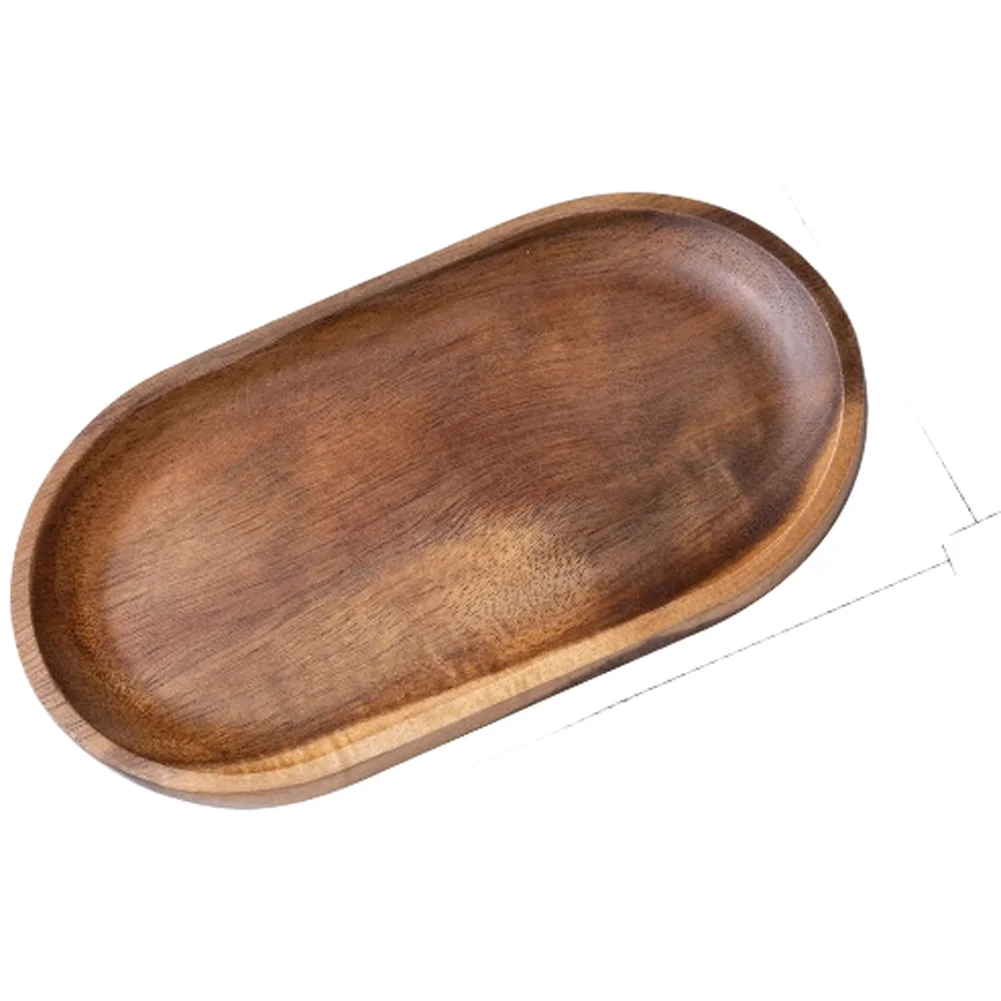 Daily Use Elegant Presentation Acacia Wood Tray Fruit Dessert Tray Unique Grain Patterns Versatile Usage Options