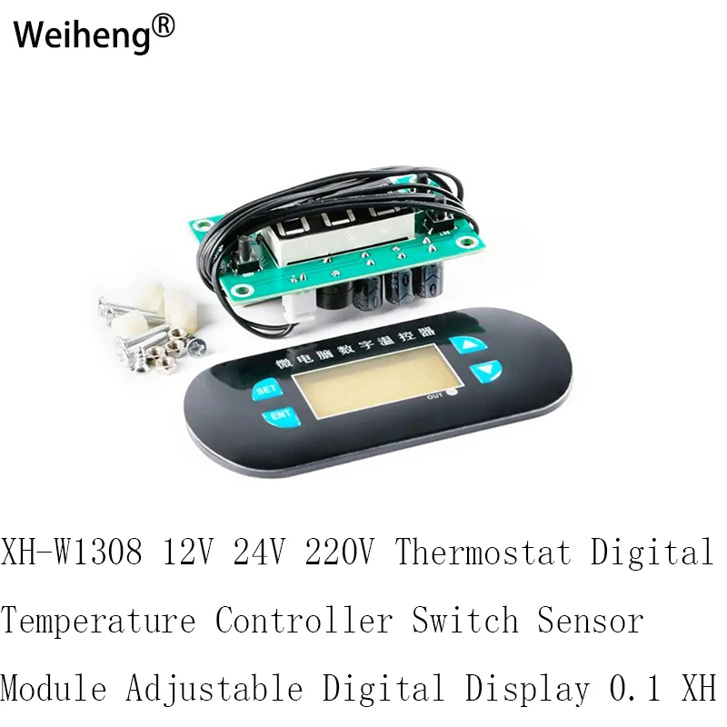 10PCS XH-W1308 12V 24V 220V ThermostatDigitalTemperatureControllerSwitch Sensor Module Adjustable Digital Display 0.1 XH W1308