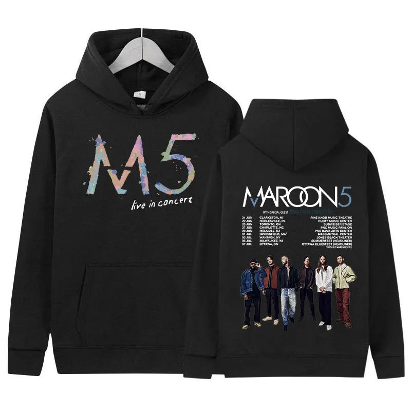 Rock Maroon 5 Tour 2024 New Hoodie Men's Hip Hop Retro Gothic Pullover Sweatshirt Y2k Unisex Fashion Oversized Hooded Streetwear