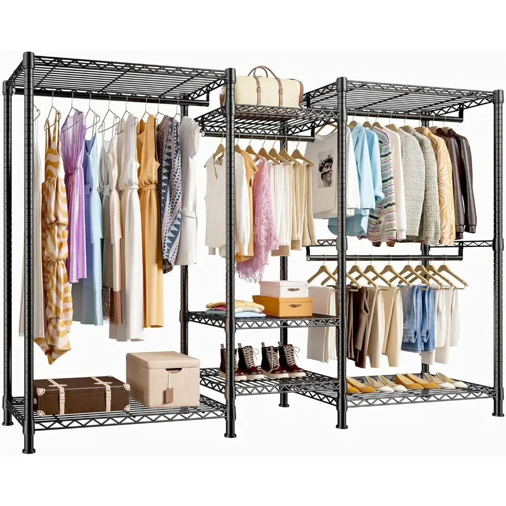 

Clothes Rack Heavy Duty Clothing Racks for Hanging Clothes Adjustable Wardrobe Closet Hanging Clothes Rack Garment Rack