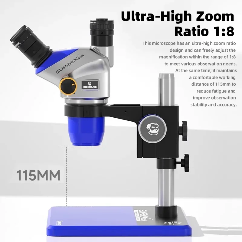 MECHANIC SUPER X Pro-B11/TSD Trinocular Microscop Continuous Zoom